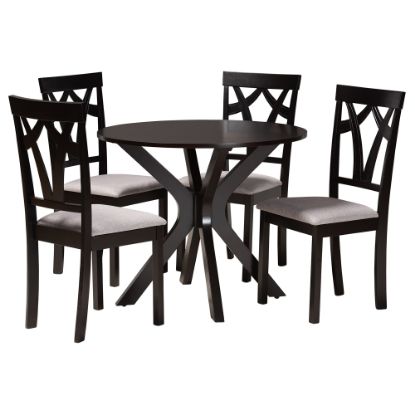 Picture of Baxton Studio Luise 5-Piece Dining Set, Gray/Dark Brown