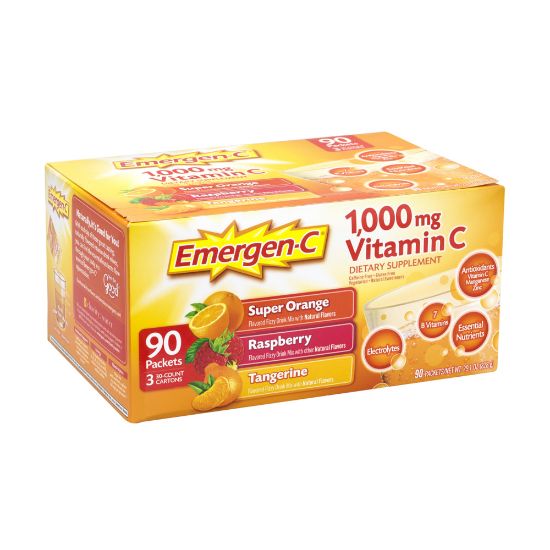 Picture of Emergen-C Vitamin C Dietary Supplement Drink Mix, Variety, Case Of 90 Packs