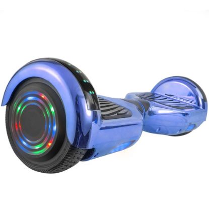 Picture of AOB Hoverboard With Bluetooth Speakers, 7inH x 27inW x 7-5/16inD, Blue/Chrome