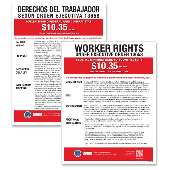 Picture of ComplyRight Federal Contractor Minimum Wage Poster, Bilingual, 11in x 17in