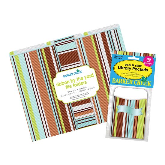 Picture of Barker Creek Folder/Pocket Set, 9in x 12in, Ribbon By The Yard, Set of 42