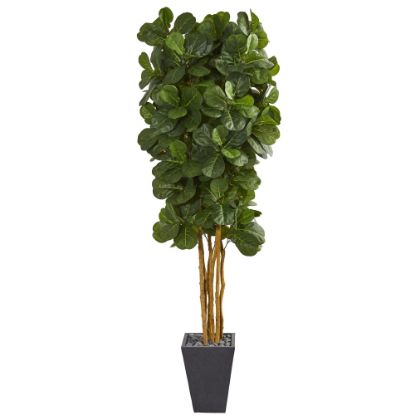 Picture of Nearly Natural Fiddle Leaf 90inH Artificial Tree With Planter, 90inH x 30inW x 30inD, Green