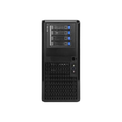 Picture of In Win Pedestal Entry Server Chassis - Pedestal - Black - SECC, Galvanized Cold Rolled Steel (SGCC) - ATX, SSI CEB Motherboard Supported - 1 x Fan(s) Supported - 4 x External 5.25in Bay - 1 x External 3.5in Bay - 5 x Internal 2.5in Bay