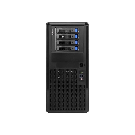 Picture of In Win Pedestal Entry Server Chassis - Pedestal - Black - SECC, Galvanized Cold Rolled Steel (SGCC) - ATX, SSI CEB Motherboard Supported - 1 x Fan(s) Supported - 4 x External 5.25in Bay - 1 x External 3.5in Bay - 5 x Internal 2.5in Bay