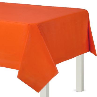 Picture of Amscan Flannel-Backed Vinyl Table Covers, 54in x 108in, Orange, Set Of 2 Covers