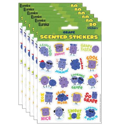 Picture of Eureka Scented Stickers, Grape, 80 Stickers Per Pack, Set Of 6 Packs