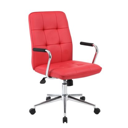 Picture of Boss Office Products Modern Mid-Back Task Chair, Red/Black