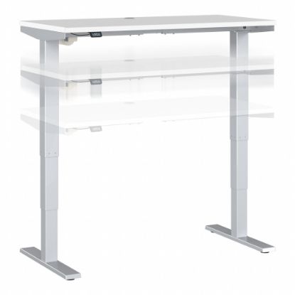 Picture of Move 40 Series by Bush Business Furniture Electric 48inW Height-Adjustable Standing Desk, 48in x 24in, White/Cool Gray Metallic, Standard Delivery