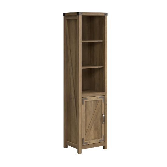 Picture of Bush Furniture Knoxville 72inH Narrow 5-Shelf Bookcase With Door, Reclaimed Pine, Standard Delivery