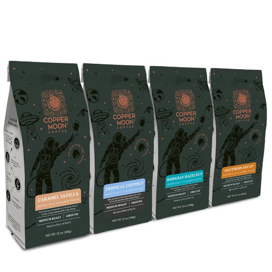 Picture of Copper Moon Ground Coffee, Flavored Variety Pack, 12 Oz Bag, Pack Of 4 Bags