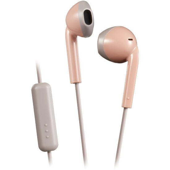 Picture of JVC Retro Earbuds - Stereo - Wired - 46 Ohm - 8 Hz - 20 kHz - Earbud - Binaural - In-ear - 3.28 ft Cable - Pink, Taupe