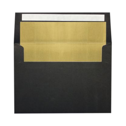 Picture of LUX Foil-Lined Invitation Envelopes A4, Peel & Press Closure, Black/Gold, Pack Of 50