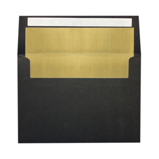 Picture of LUX Foil-Lined Invitation Envelopes A4, Peel & Press Closure, Black/Gold, Pack Of 50