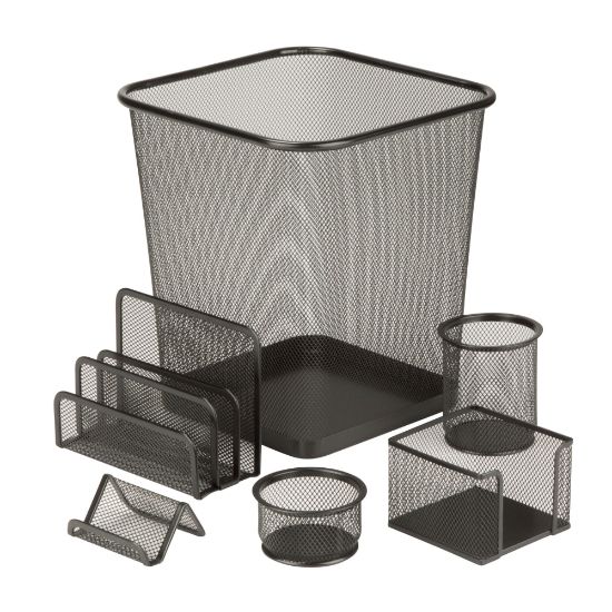 Picture of Honey-Can-Do 6-Piece Mesh Desk Organizer Set, Black