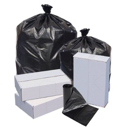 Picture of Highmark Linear 0.6-mil Low Density Can Liners, 10 Gallons, 24in x 23in, Black, Box Of 500