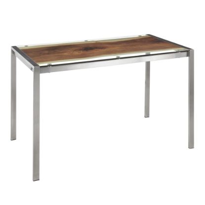 Picture of LumiSource Live Edge Dining Table, 29-3/4inH x 50-1/4inW x 27-3/4inD, Printed/Stainless Steel