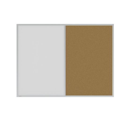 Picture of Ghent Non-Magnetic Whiteboard Corkboard Combo, 36in x 48in, White, Natural Aluminum Frame