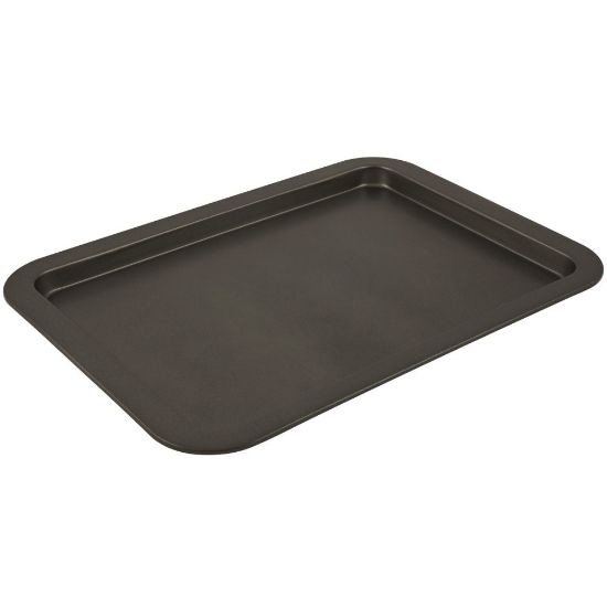 Picture of Range Kleen B01SC Non-Stick Small Cookie Sheet - Baking, Roasting, Toasting - Dishwasher Safe - Gray, Black - Carbon Steel, Silicone Body