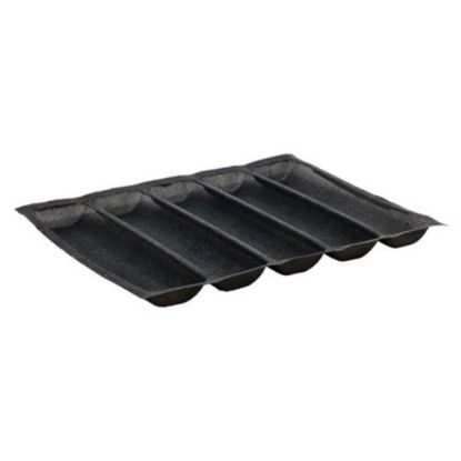 Picture of Winco 5-Loaf Silicone Bread Baking Pan, Black