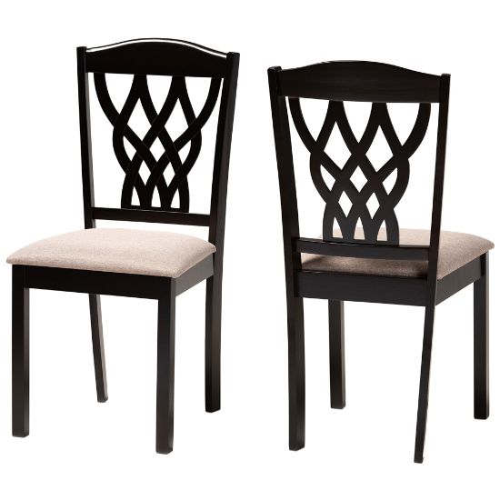 Picture of Baxton Studio Delilah Dining Chairs, Sand/Dark Brown, Set Of 2 Dining Chairs