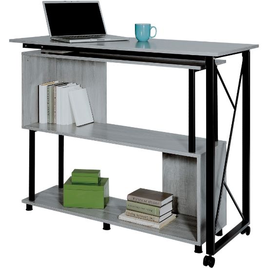 Picture of Safco Mood Rotating Worksurface Standing Desk - Box 2 of 2 - For - Table TopRectangle Top x 53.25in Table Top Width x 21.75in Table Top Depth - 42.25in Height - Assembly Required - Laminated, Gray - Powder Coated Steel - 1 Each