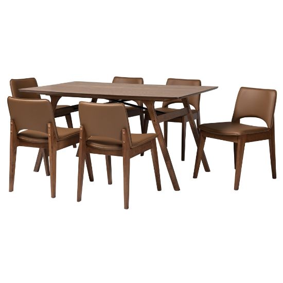 Picture of Baxton Studio Afton 7-Piece Dining Set, Brown/Walnut