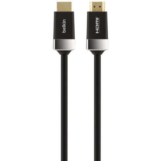 Picture of Belkin 6 foot High Speed HDMI - Ultra HD Cable 4k @60Hz HDMI 1.4 w/ Ethernet - 6.56 ft HDMI A/V Cable for Audio/Video Device - First End: HDMI 1.4 Digital Audio/Video - Male - Second End: HDMI 1.4 Digital Audio/Video - Male - Shielding - Black