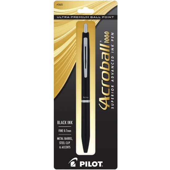 Picture of Pilot Acroball 1000 Ultra-Premium Ballpoint Pen, Fine Point, 0.7 mm, Black Barrel, Black Ink