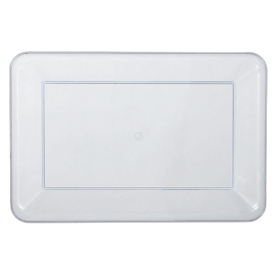 Picture of Amscan Plastic Rectangular Trays, 11in x 18in, Clear, Pack Of 4 Trays