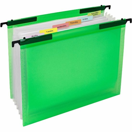 Picture of C-Line Fashion Letter Expanding File - 8 1/2in x 11in - 7 Pocket(s) - Green - 1 Each