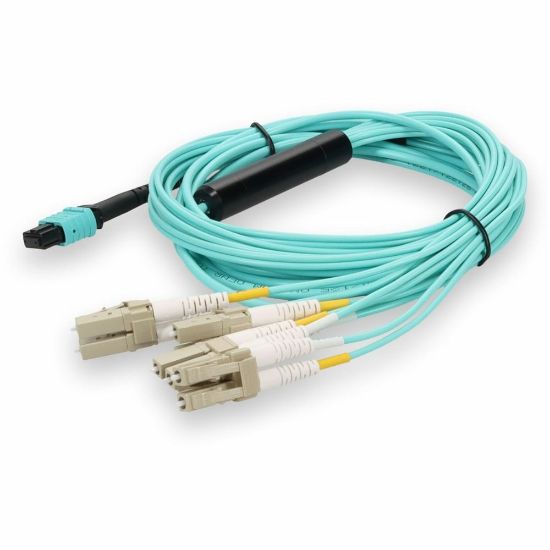 Picture of AddOn - Patch cable - LC multi-mode (M) to MPO multi-mode (F) - 10 m - fiber optic - 50 / 125 micron - OM3 - halogen-free - aqua