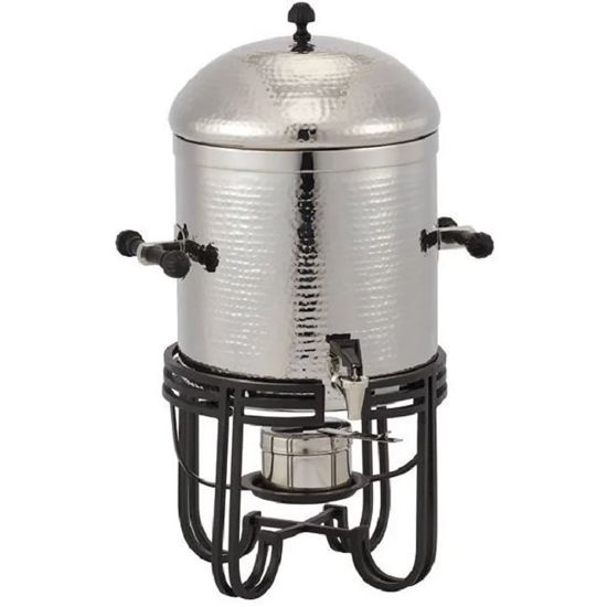 Picture of American Metalcraft Round Hammered Stainless-Steel Manual Coffee Chafer Urn, 52 Cups, Silver