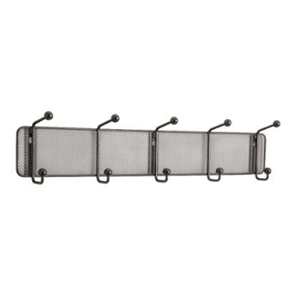 Picture of Safco Onyx 5-Hook Mesh Wall Rack, 5 1/2inH x 26 3/4inW x 3inD, Black