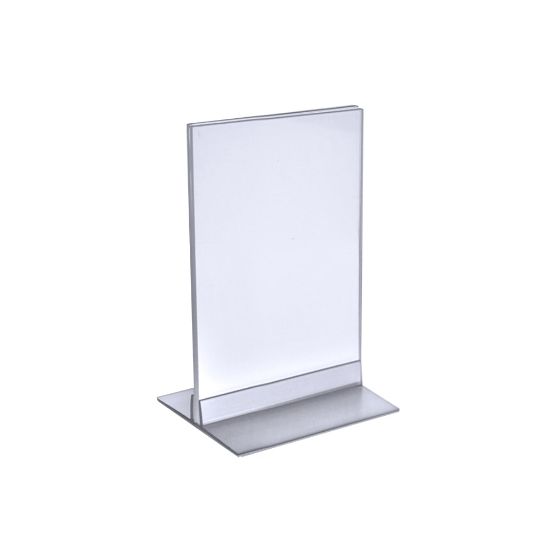 Picture of Azar Displays Acrylic Vertical/Horizontal T-Strip Sign Holders, 5 1/2in x 8 1/2in, Clear, Pack Of 10