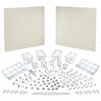 Picture of Azar Displays 125-Piece Pegboard Organizer Kit, 24in x 48in, White