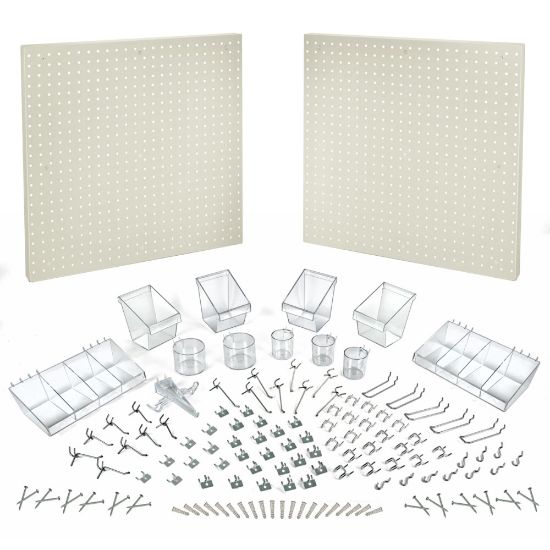 Picture of Azar Displays 125-Piece Pegboard Organizer Kit, 24in x 48in, White