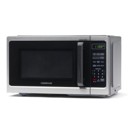 Picture of Farberware Classic 0.9 Cu Ft 900-Watt Microwave, Stainless Steel/Black, FM09SS