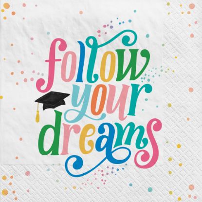 Picture of Amscan 713133 Follow Your Dreams Lunch Napkins, 6-1/2in x 6-1/2in, Multicolor, 40 Napkins Per Pack, Set Of 2 Packs