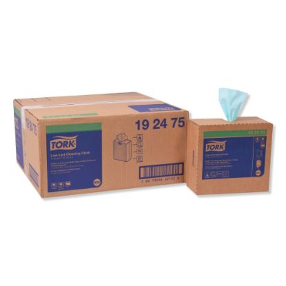 Picture of Tork Low-Lint Cleaning Cloths, 9in x 16-1/2in, Turquoise, 100 Wipes Per Box, Pack Of 8 Boxes