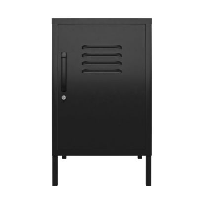 Picture of Ameriwood Home Mission District Metal Locker End Table, 27-3/16inH x 15inW x 15-3/4inD, Black