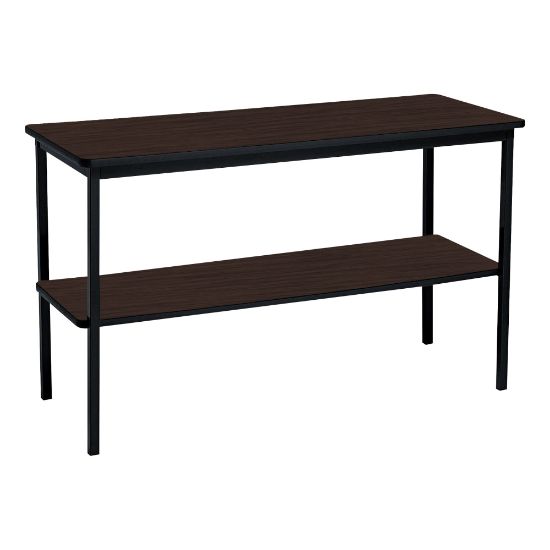 Picture of Iceberg Utility Table With Shelf, Rectangle, Walnut/Black