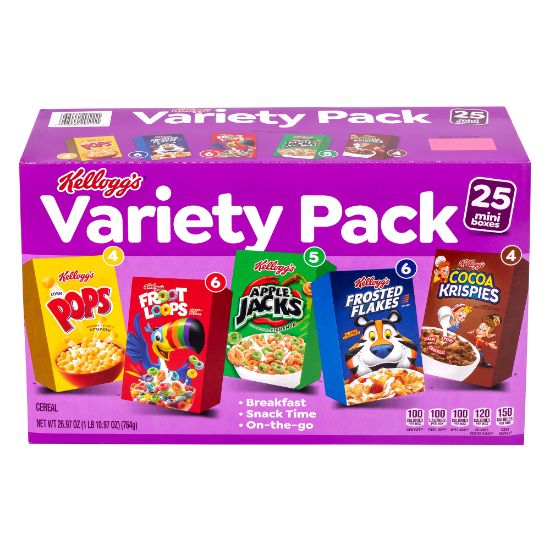 Picture of Kelloggs Cereal Assortment Pack, Pack Of 25 Cereal Boxes