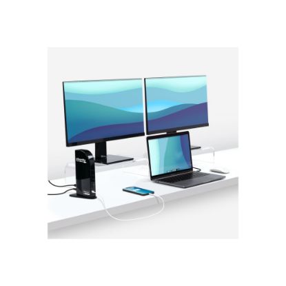 Picture of Plugable USB-C 4K Triple Display Docking Station with Charging Support for Specific Windows USB C and Thunderbolt 3 Systems (1x HDMI and 2x DisplayPort++ Outputs, 5x USB Ports, 60W USB PD)