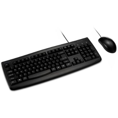 Picture of Kensington Pro Fit Washable Wired Desktop Set - USB Cable Keyboard - 104 Key - USB Cable Mouse - Optical - 1600 dpi - Rugged - Scroll Wheel - Symmetrical - Compatible with PC