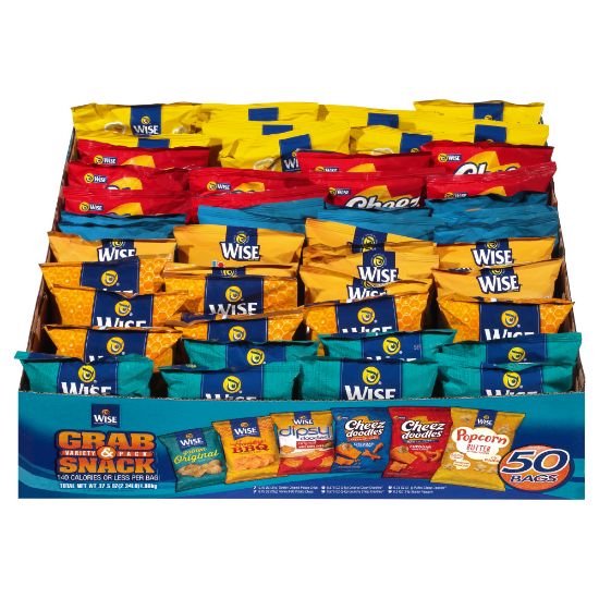 Picture of Wise Foods Grab & Snack Variety Pack, Pack Of 50 Bags