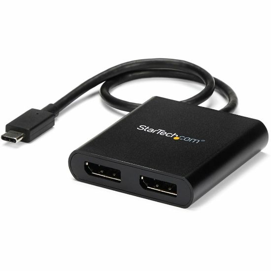 Picture of StarTech.com USB-C to Dual DisplayPort 1.2 Adapter, USB Type-C Multi-Monitor MST Hub, Dual 4K 30Hz DP Display Extender/Splitter, Windows