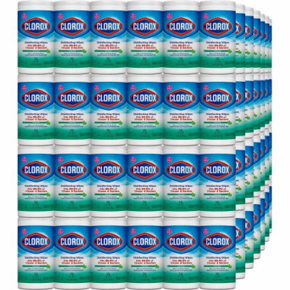 Picture of Clorox Disinfecting Wipes, Bleach-Free Cleaning Wipes - For Multipurpose - Fresh Scent - 75 / Canister - 480 / Pallet - Bleach-free, Pre-moistened - White