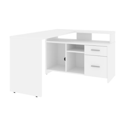 Picture of Bestar Equinox 57inW L-Shaped Corner Desk, White