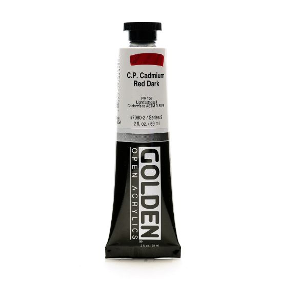 Picture of Golden OPEN Acrylic Paint, 2 Oz Tube, Cadmium Red Dark (CP)