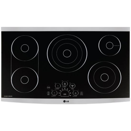 Picture of LG Studio LSCE365ST Electric Cooktop - Glass Ceramic Cooktop - Black, Stainless Steel